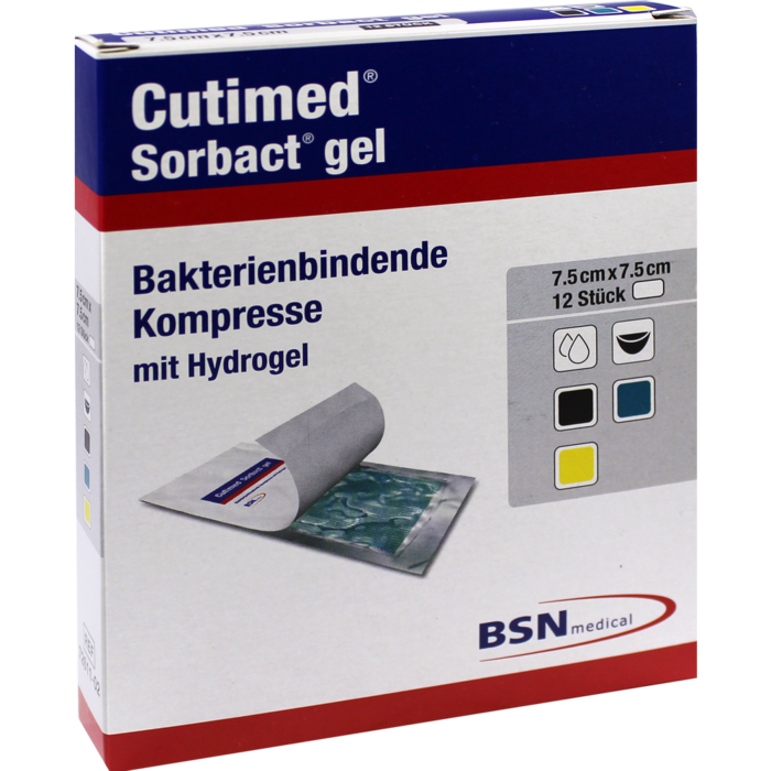 CUTIMED Sorbact Gel Kompressen 7,5x7,5 cm