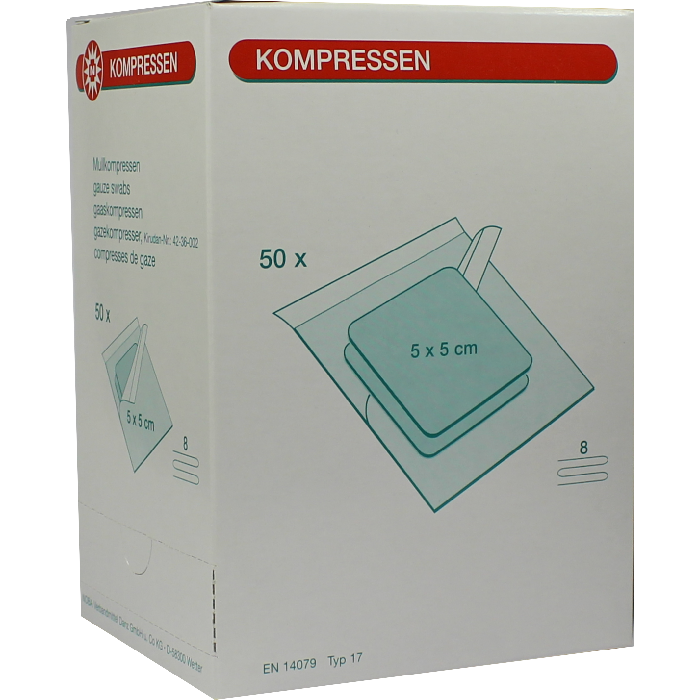 MULLKOMPRESSEN 5x5 cm steril 8fach