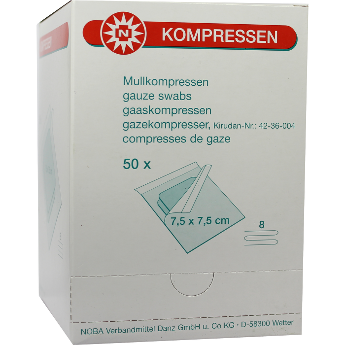 MULLKOMPRESSEN 7,5x7,5 cm steril 8fach