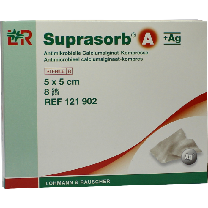SUPRASORB A+Ag Antimik.Cal.Alginat Kompr.5x5 cm