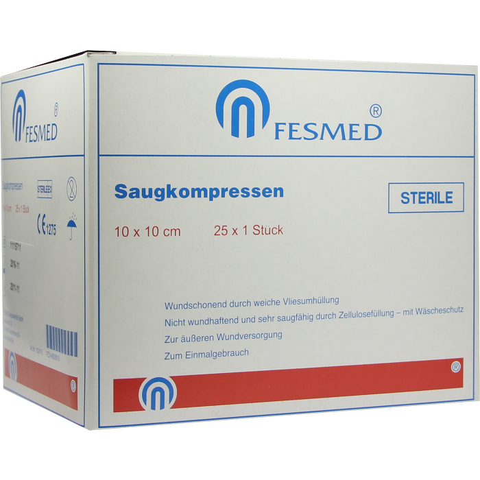 SAUGKOMPRESSEN steril 10x10 cm