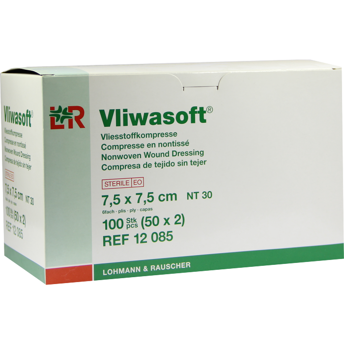 VLIWASOFT Vlieskompressen steril 7,5x7,5 cm 6l.