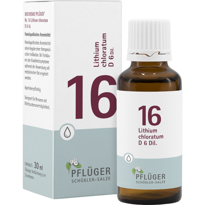 BIOCHEMIE Pflüger 16 Lithium chloratum D 6 Tropfen
