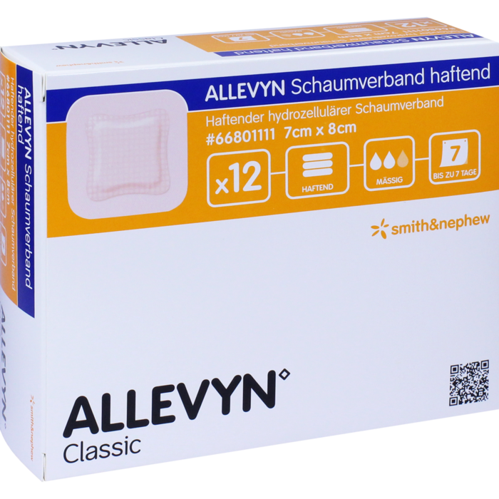 ALLEVYN Schaumverband 7x8 cm haftend