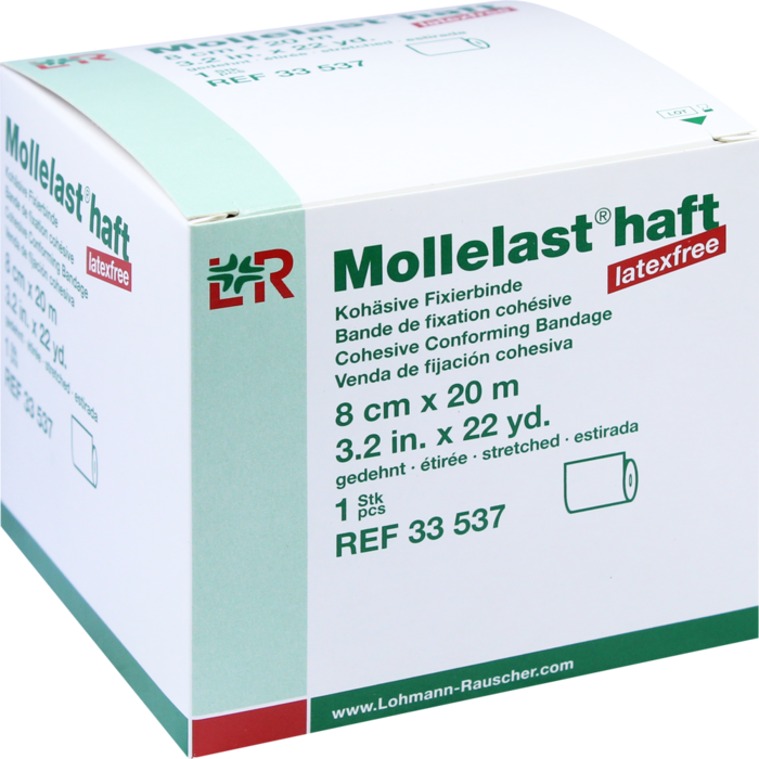 MOLLELAST haft Binden latexfrei 8 cmx20 m weiß