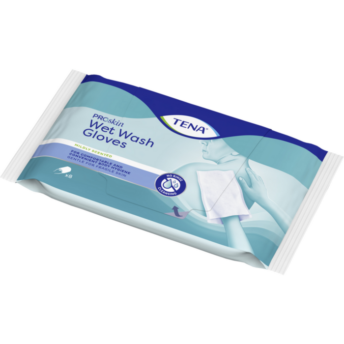 TENA WET Wash Glove parfümiert 15x23 cm blau