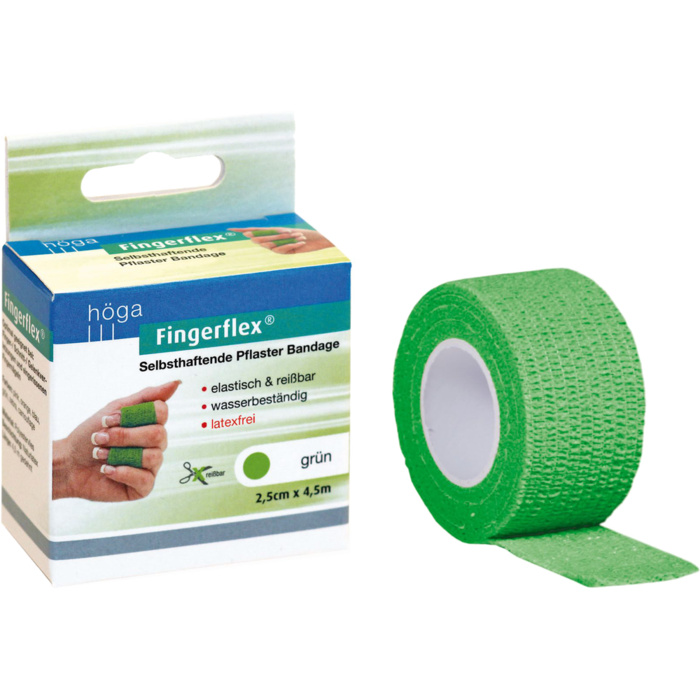 FINGERFLEX 2,5 cmx4,5 m grün latexfrei