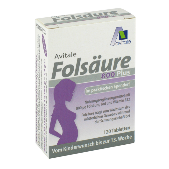 FOLSÄURE 800 Plus B12+Jod Tabletten