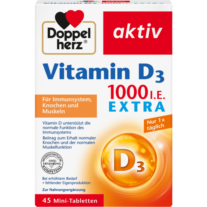 DOPPELHERZ Vitamin D3 1000 I.E. EXTRA Tabletten