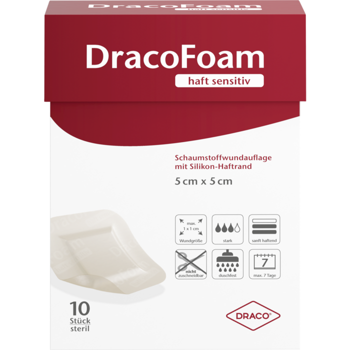 DRACOFOAM Haft sensitiv Schaumst.Wund.5x5 cm