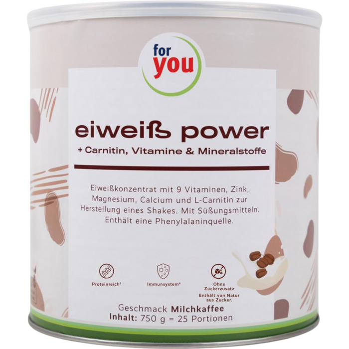 FOR YOU eiweiß power Milchkaffee Pulver