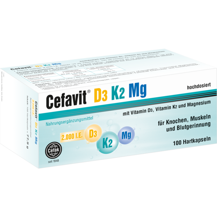 CEFAVIT D3 K2 Mg 2.000 I.E. Hartkapseln