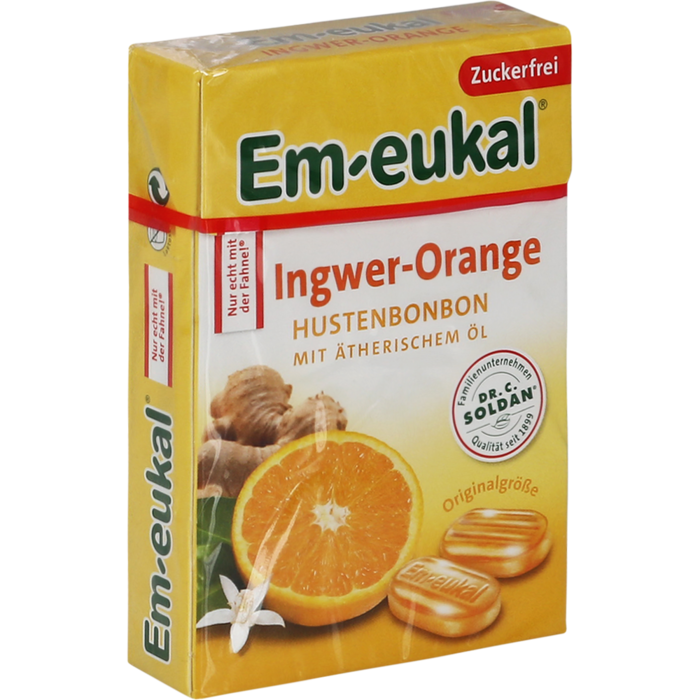 EM-EUKAL Bonbons Ingwer Orange zuckerfrei Box