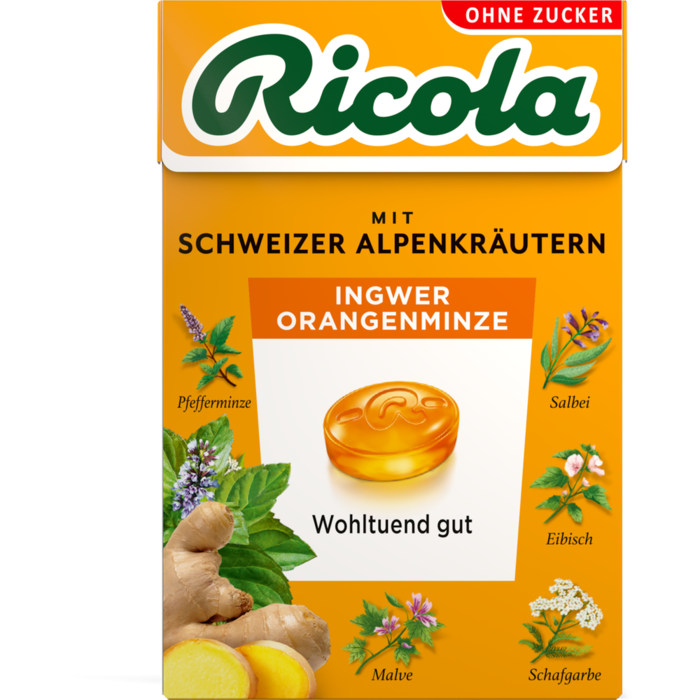 RICOLA o.Z.Box Ingwer Orangenminze Bonbons