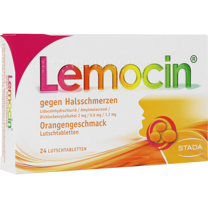 LEMOCIN gegen Halsschmerzen Orangengeschmack Lut.